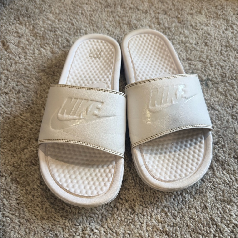 Nike White Slide Sandals